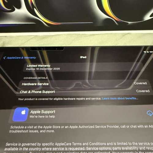 iPad Pro 13" M4 WIFI 256 GB 2025 Battery Cycle 12 連盒線