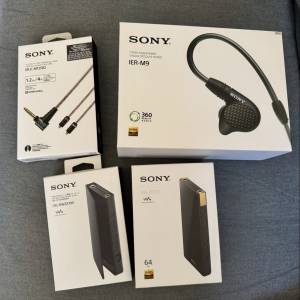 SONY NW-ZX707連原廠保護套＋SONYIER-M9 連第二代金寶線