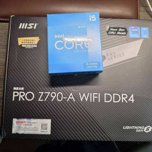 [國行］MSI PRO Z790-A Wifi Ddr4 + I5-12600K