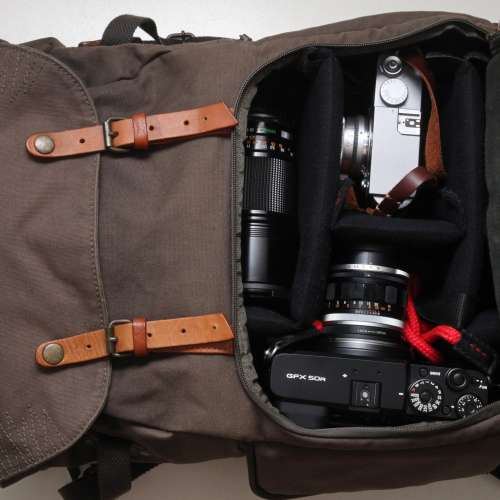 Zkin Raw Yeti名牌相機背囊, 防水帆布加牛皮,適合重量負載,上山下海,真正九五新