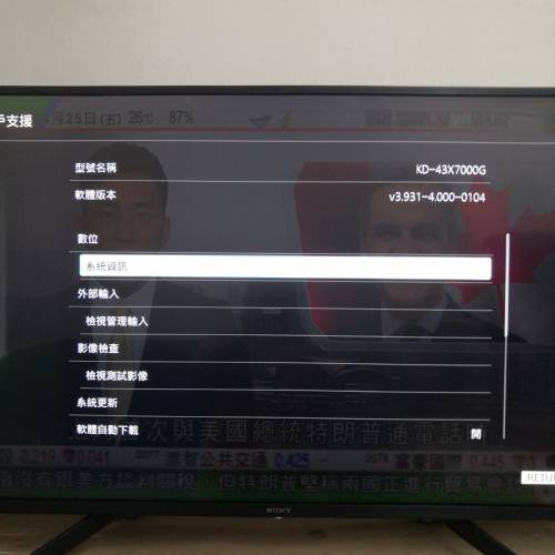 SONY KD43-X7000G 43吋4K數碼電視(100%全正常,机身靚仔,淨係畫面有条1cm淺花)
