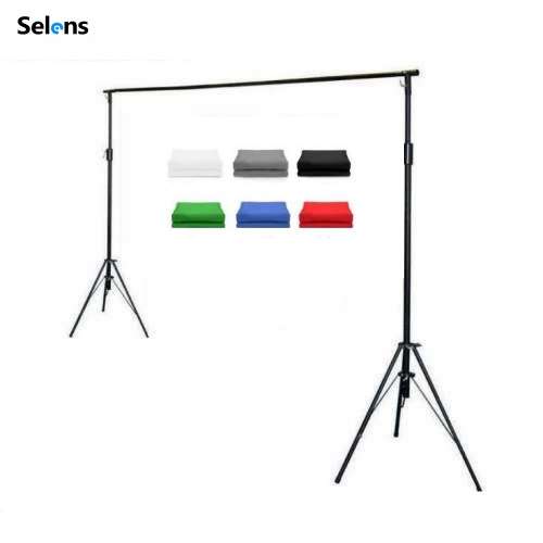 SELENS 2m(H) X 2m(W) Studio Support Stand With 3.8m(W) Backdrop Set 龍門架連背...