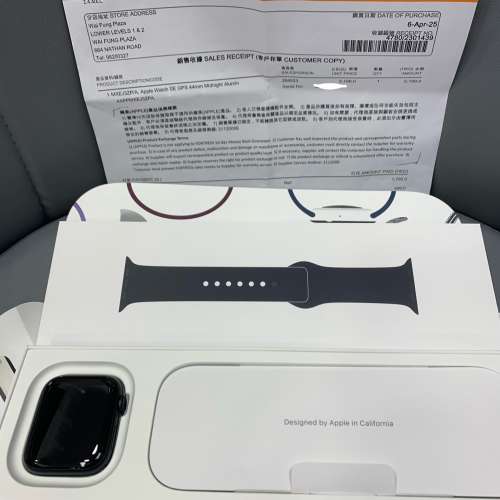 全新Apple Watch SE2 44mm GPS 黑色 香港行貨 電池效能100% 全套有盒有配件 Apple ...
