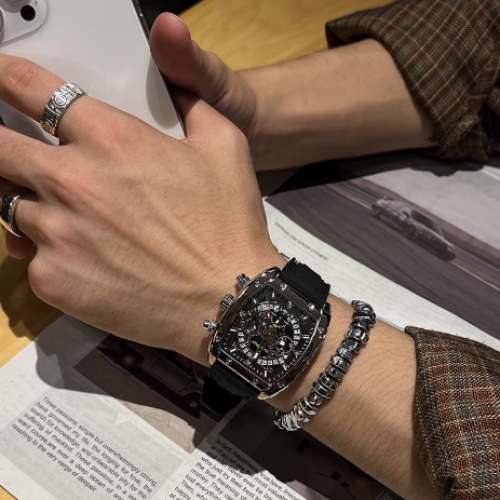 酒桶型男士手錶機械錶全自動2024新款大錶盤男款名牌正品高級感