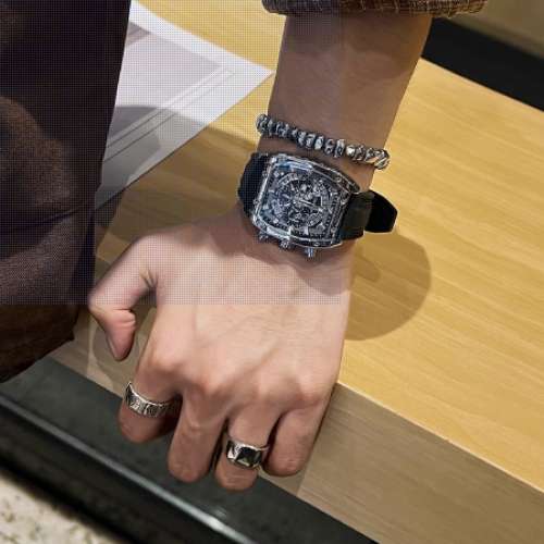 酒桶型男士手錶機械錶全自動2024新款大錶盤男款名牌正品高級感