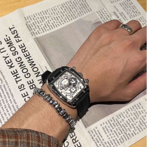 酒桶型男士手錶機械錶全自動2024新款大錶盤男款名牌正品高級感