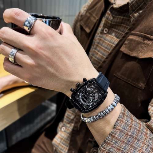 酒桶型男士手錶機械錶全自動2024新款大錶盤男款名牌正品高級感