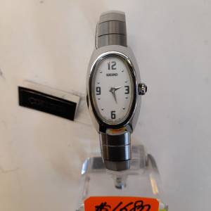 全新Vintage Seiko 4N00-7030 Lady Bangle Quartz Watch w/Diamond Crown