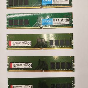 DDR4 2666mhz Desktop Ram 8GB; 共5條; $60 / 條; 5條 $250
