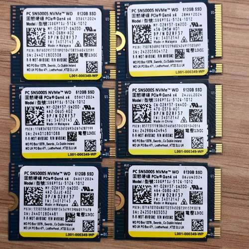 (小量) WD SN5000S 512GB SSD 2230 (GEN4) (全新DELL機拆出) (有需要可加送 2230轉...