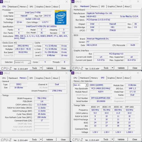 Intel i7 4790 CPU,Gigabyte H81M MB,Klevv DDR3 16G RAM,PLEXTOR 128G SSD,i5 4440