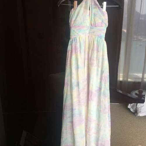 Tie-dye halter neck maxi dress
