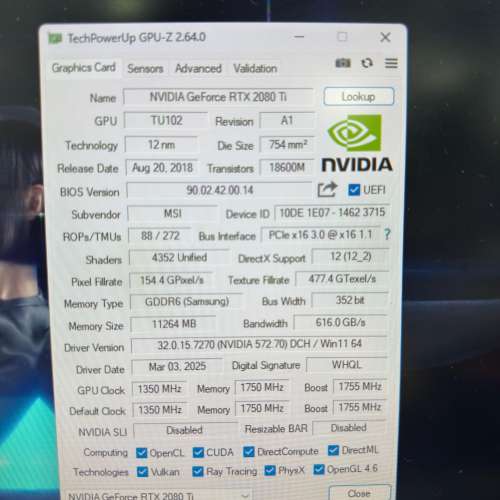 MSI GeForce RTX2080 Ti GAMING X TRIO