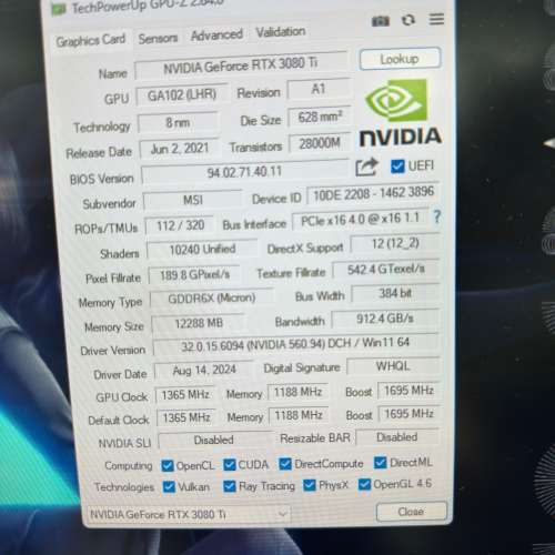 MSI 微星VENTUS 3X GeForce RTX 3080 Ti 12G OC