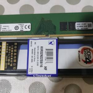 Kingston DDR4 3200 16GB 單條 Desktop Ram 有單有盒永保