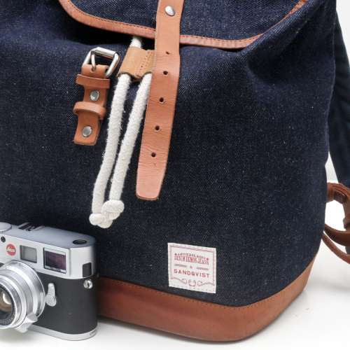 瑞典名牌背包 SANDQVIST 舊款牛皮加帆布，實淨耐用，經典又罕有，附相機內膽，整體...