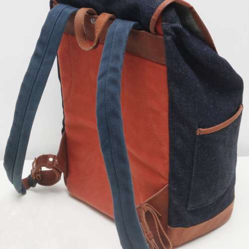 瑞典名牌背包 SANDQVIST 舊款牛皮加帆布，實淨耐用，經典又罕有，附相機內膽，整體...