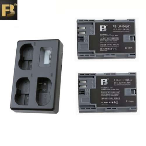 FB灃標 LP-E6 Lithium-Ion Battery Pack With Charger 代用鋰電池連充電機 (7.4V，...