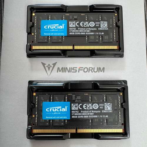 Crucial 48GB DDR5 SODIMM x2 (TOTAL 96GB)