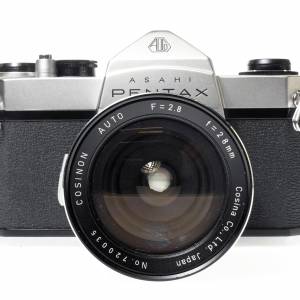 Asahi Pentax SL 35mm SLR Film Camera w/ Cosinon Auto 28mm f2.8 Lens #0035