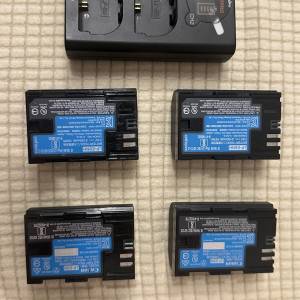 Canon電池 x4 +Canon 原廠電池 + Battpro雙充 Canon LPE6 LPE6N for Canon 6D5DR5