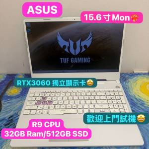 （薄荷綠配色🤩性價比高RTX3060電競機)ASUS Ryzen 9 5900HX/8,16,32GB Ram/256,512...