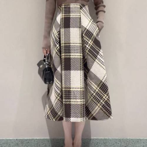 snidel全新半身格仔裙