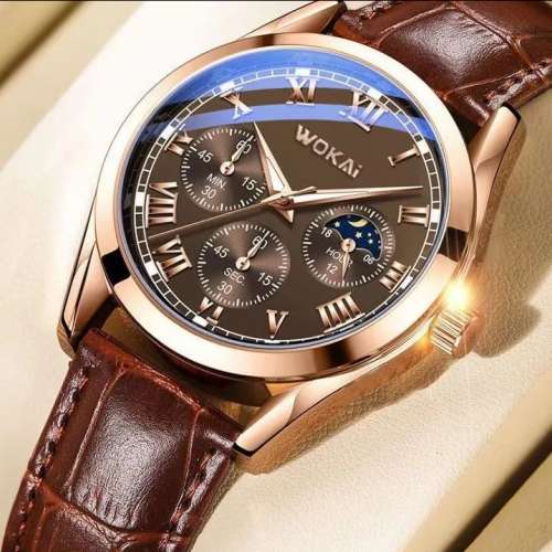 時尚潮流男士帥氣三眼裝飾學生石英手錶