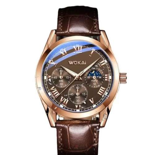 時尚潮流男士帥氣三眼裝飾學生石英手錶