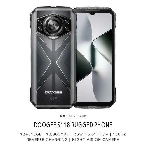 全新(New) • Doogee S118 三防手機《6.6" FHD+, 8/+512Gb, 夜視鏡, 10800mAh, NFC,...