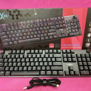 全新台灣行貨 FOXXRAY 狐鐳全尺寸靜音機械鍵盤矮紅軸黑灰 (FXR-HKM-86L)