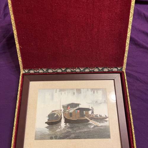 蘇繡畫 兩幅 連畫框 + 畫盒    Embroidery x2 with frame and gift box