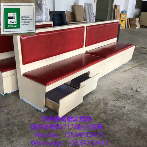 带抽屉储物卡位梳化，长条卡位沙发，茶餐厅卡座沙发