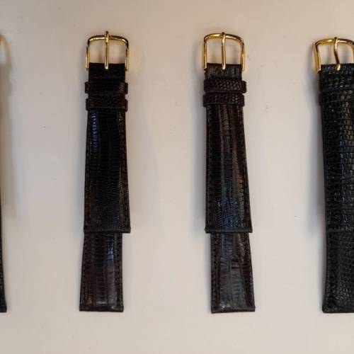 Brand New Seiko 20mm Genuine Lizard Paqdded Strap for Chronograph ( 真蜥蜴皮帶 )