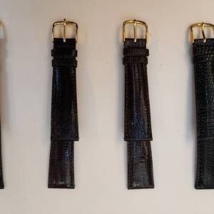 Brand New Seiko 20mm Genuine Lizard Paqdded Strap for Chronograph ( 真蜥蜴皮帶 )