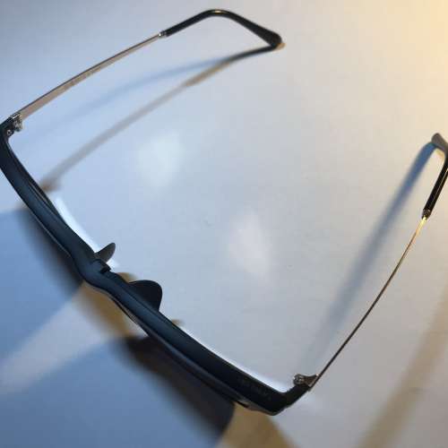 銀水銀偏光鏡clip on連磨砂黑色方形眼鏡(D12)