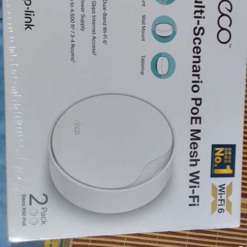 100%new 未開封全新 TP-Link Deco X50-PoE AX3000 雙頻 Mesh WiFi 6 路由器 (2件装)
