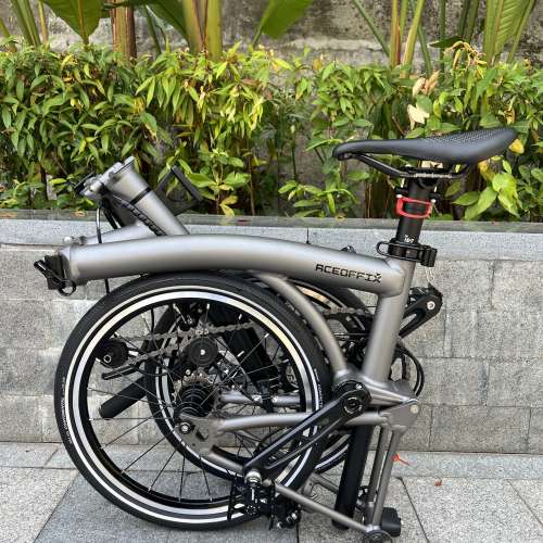 2025 最新款超輕版 ACEOFFIX C5 5速/7速 啞黑色碳前叉鋁合金折叠車 送前後蛙燈叮叮