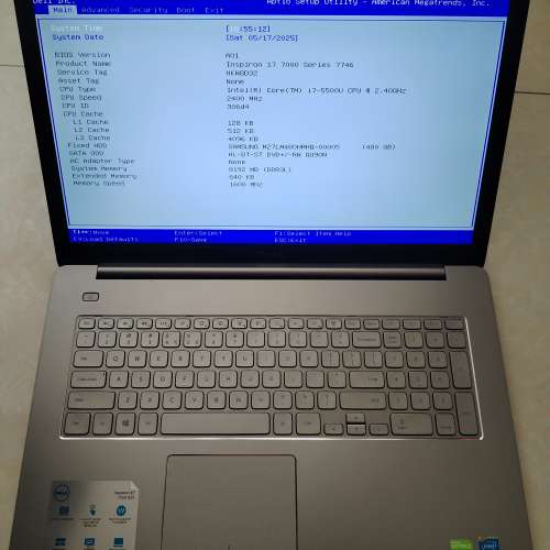 Dell Inspiron 7746/15.6”LED/i7-5500U 2.40GHz/8GB DDR3/ 240GB SATA SSD/ 80%Ne...