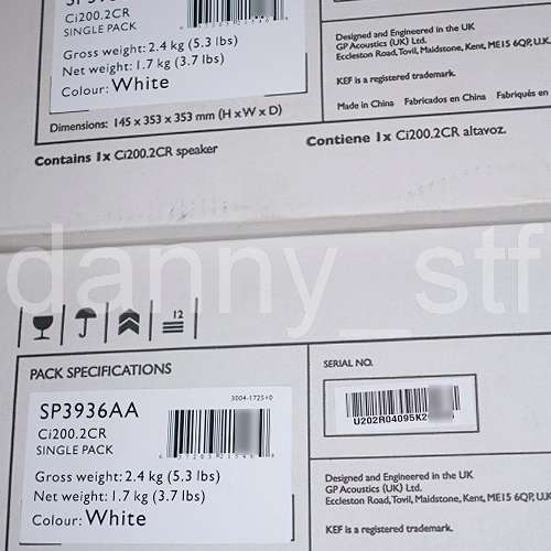 全新 KEF 港行 Ci200.2CR 白色 Hi-Fi Speaker 喇叭 一對 (可作天空聲道喇叭 Dolby ...