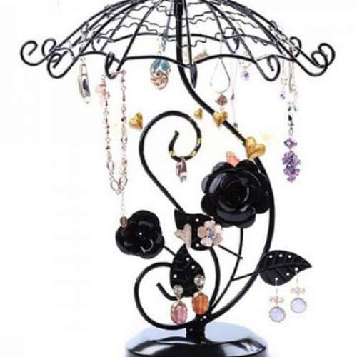 全新珠寶樹雨傘耳環架 耳環展示架 可旋轉首飾架 耳環架 項鍊掛件展示架 飾物架 家居...