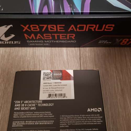 Amd 9800X3D gigabyte x870e aorus master