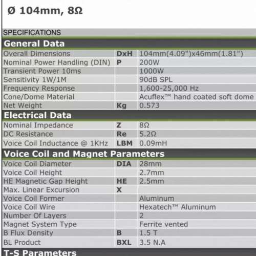Morel CAT308 tweeter 高音喇叭單元一對