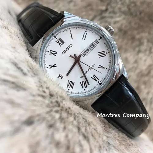 Montres Company 香港註冊公司(32年老店) 卡西歐 CASIO 情侶錶 情侶裝 黑色皮革錶...