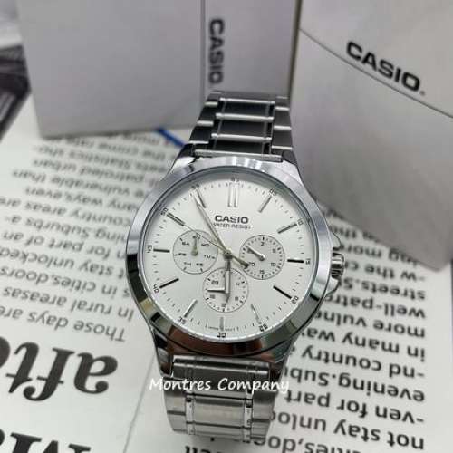 Montres Company 香港註冊公司(32年老店) 卡西歐 CASIO 不鏽鋼錶帶 銀色 MTP MTPV3...