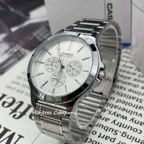 Montres Company 香港註冊公司(32年老店) 卡西歐 CASIO 不鏽鋼錶帶 銀色 MTP MTPV3...