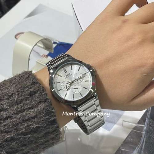 Montres Company 香港註冊公司(32年老店) 卡西歐 CASIO 不鏽鋼錶帶 銀色 MTP MTPV3...
