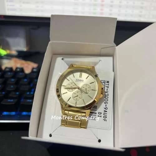 Montres Company 香港註冊公司(32年老店) 卡西歐 CASIO 不鏽鋼錶帶 防水 金色 MTPV...