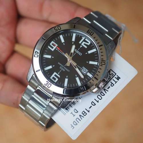 Montres Company 香港註冊公司(32年老店) 卡西歐 CASIO 黑水鬼 不鏽鋼錶帶 黑銀色 ...