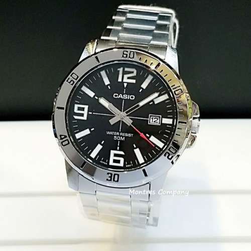 Montres Company 香港註冊公司(32年老店) 卡西歐 CASIO 黑水鬼 不鏽鋼錶帶 黑銀色 ...